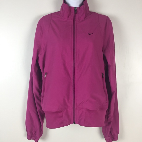 Nike Bomber Jacket Womens Size Medium Magenta Full - Picture 1 of 7